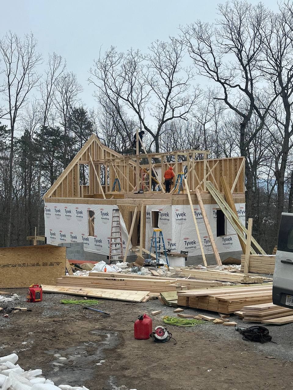 Wall framing on The Stag